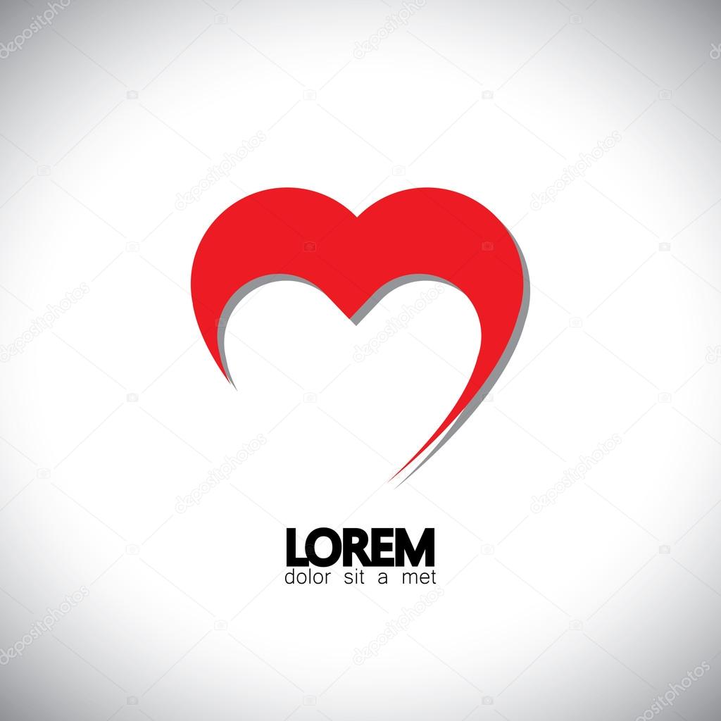 Valentine's day heart simbol or vector icon. This also represents expressing love, positive feelings, heartfelt emotions of deep love, etc