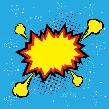 explosion steam bubble pop-art vector - funny funky banner comic clipart