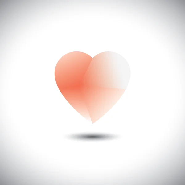 Icono de luz y corazón transparente que representa la emoción del amor - vecto — Vector de stock