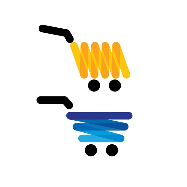 Icono de vector simples carritos de compras únicas - gráficos conceptuales i — Vector de stock