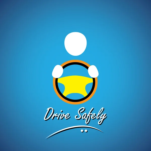 Car driver icon or symbol - safe driving concept vector — Stock Vector