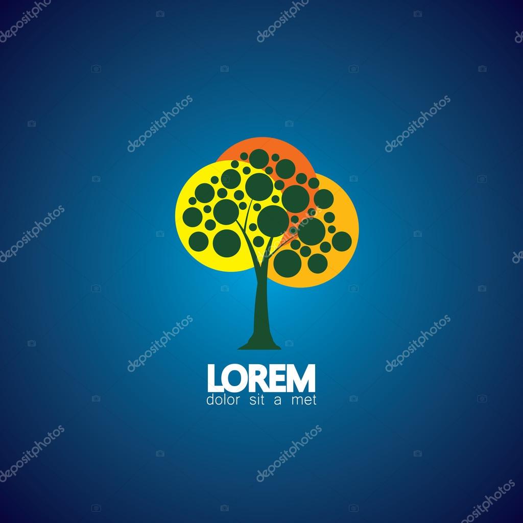Colorful life tree - eco lifestyle concept vector icon. This graphic also represents harmony, nature conservation, sustainable development, natural balance, development, healthy growth