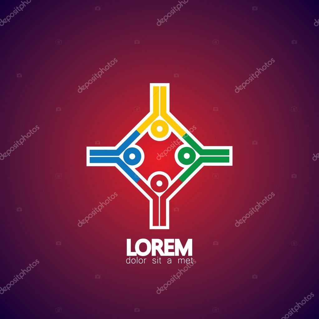 People group in circle vector icon - concept of unity, engagement. This also represents team meeting, holding hands, team work & support, people community, leadership, mentoring