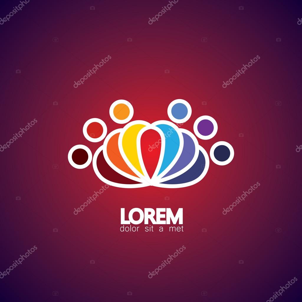 Team and teamwork of group of employees - vector icon. This graphic also represents concepts like employees connected, family love, community people together, unity & solidarity, social network