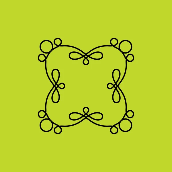 Marcos y bordes de contorno floral vectorial - diseño abstracto del logotipo — Vector de stock