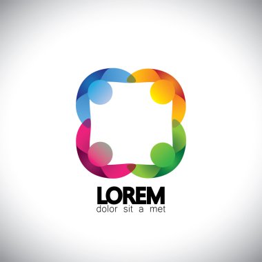 Eğleniyor ve birlikte - vektör logo simge oynayan çocuklar