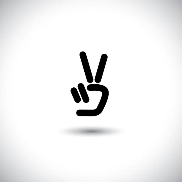 V Hand Sieg Symbol Vektor Logo Symbol — Stockvektor