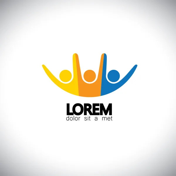 canlı mutlu heyecanlı insanlar arkadaş logo kavramı vektör simge