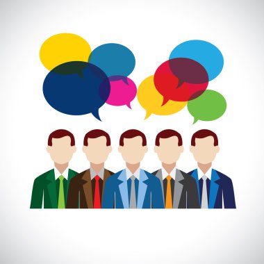 flat vector design of employees or executives in meeting