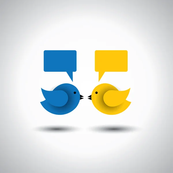 Vektorové ikony dvěma ptáky vzájemné komunikaci — Stockový vektor