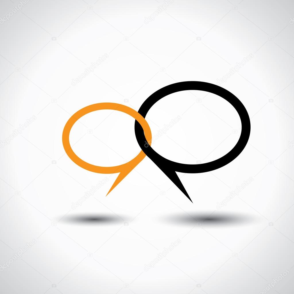 chat or talk symbol or speech bubble - concept vector line icon