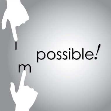vector design of transforming impossible to possible by hand clipart