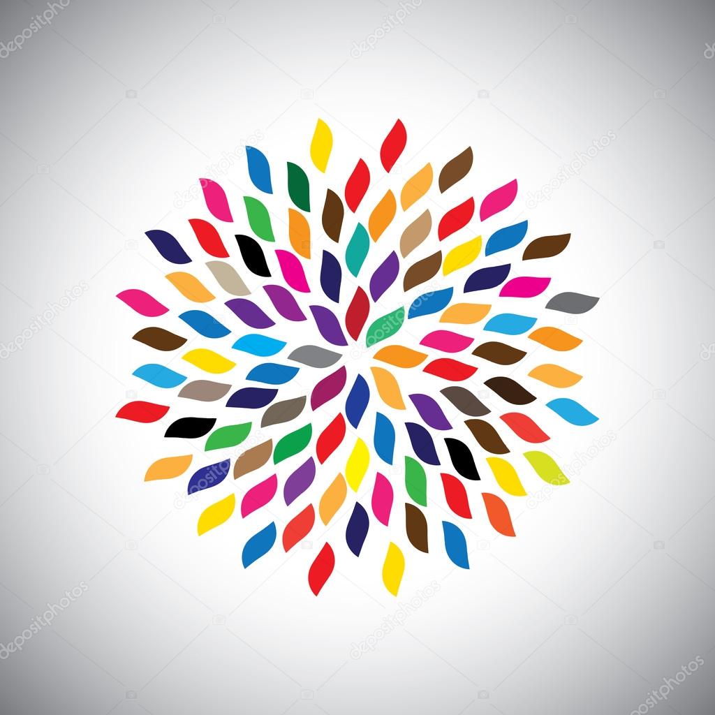 Stylized vector green leaves icon arranged in pattern - eco concept vector. This graphic also represents ecological balance, evergreen forests, sustainable development, balance in nature