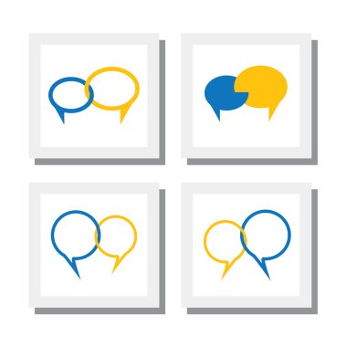 set of chat signs or talk symbol or speech bubble vector icons