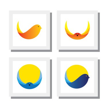 set of logo designs of bird flying - vector icons