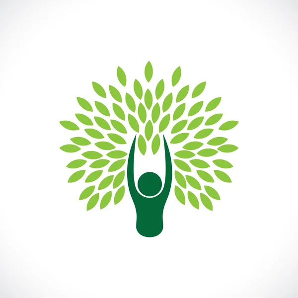 Person as tree one with nature - eco lifestyle concept vector. — Stockový vektor