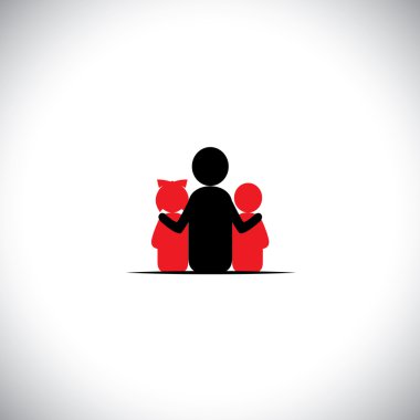 father son & daughter together relationship bonding - vector ico clipart