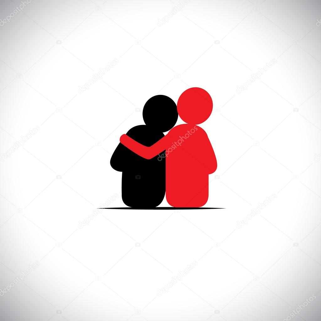 Set of friendship, dependence, empathy, bonding - vector icons Stock ...