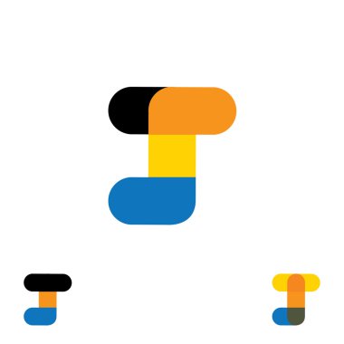 abstract letter J logo design vector template and colorful creat