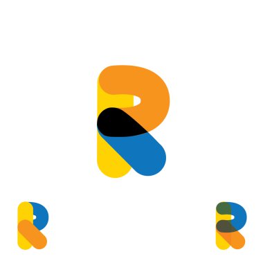 abstract letter R logo design vector template and colorful creat