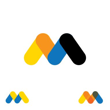 abstract letter M W logo design vector template and colorful cre