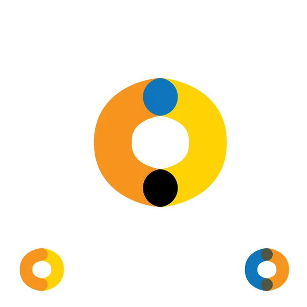 Lettera astratta O logo modello vettoriale di progettazione e creat colorato — Vettoriale Stock