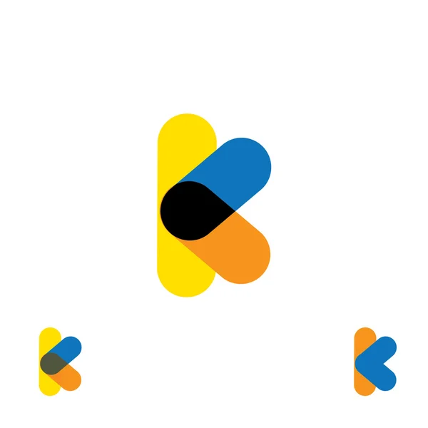 Abstract letter K logo design vector template and colorful creat — 图库矢量图片