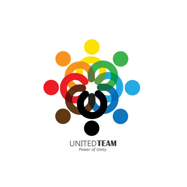 Abstracto equipo de personas & trabajo en equipo - icono del logotipo del vector — Archivo Imágenes Vectoriales