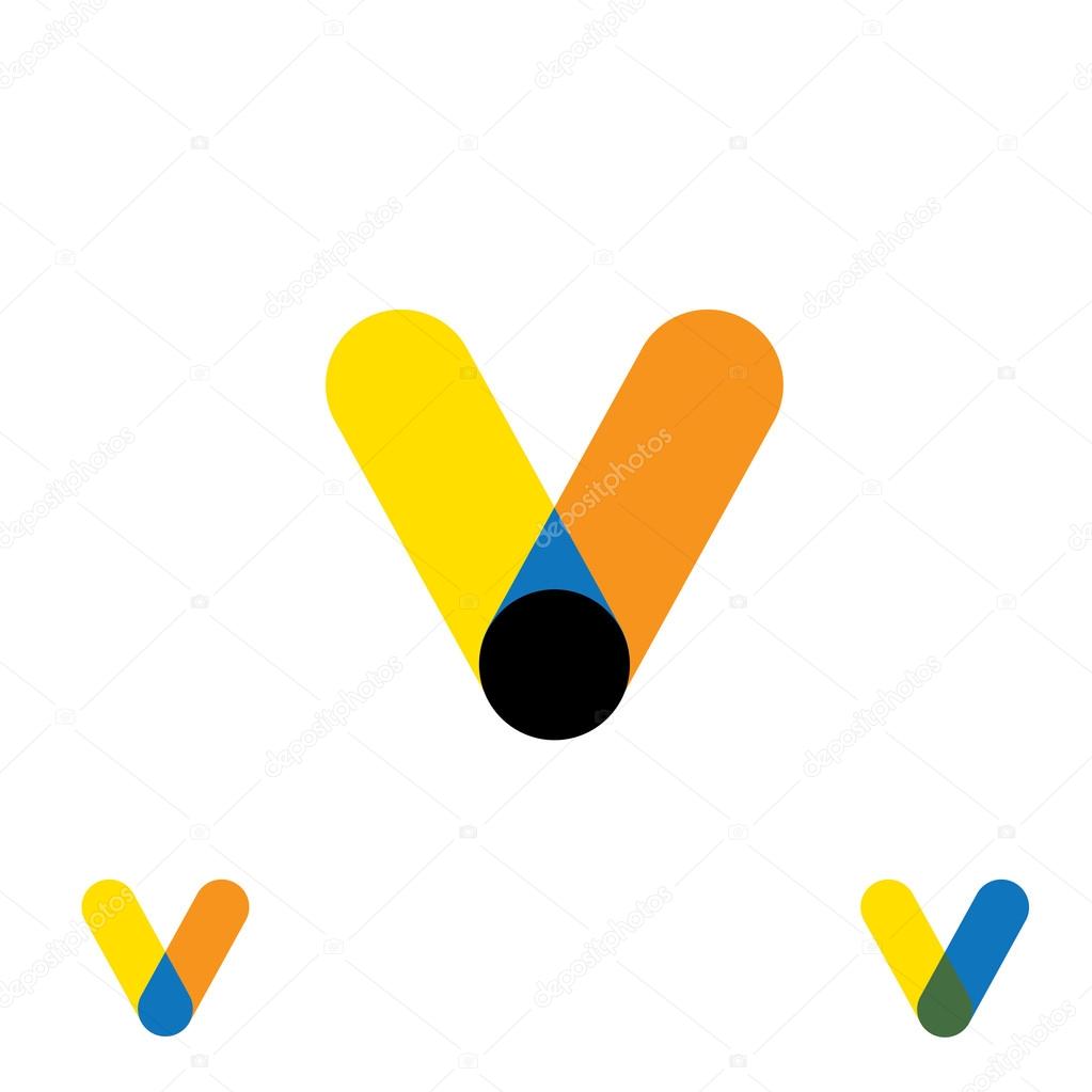 abstract letter V logo design vector template and colorful creat