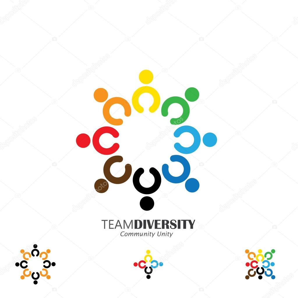 Vector icon of happy, excited, joyous people circle. This also represents celebration, community, entertainment, fun, party, frenzy, disco, dance, excitement
