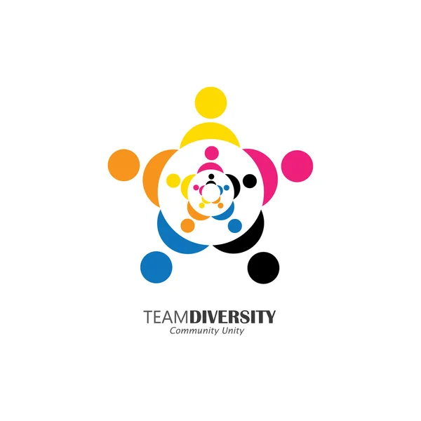 Abstract people team & teamwork - vector logo icon — Stock Vector