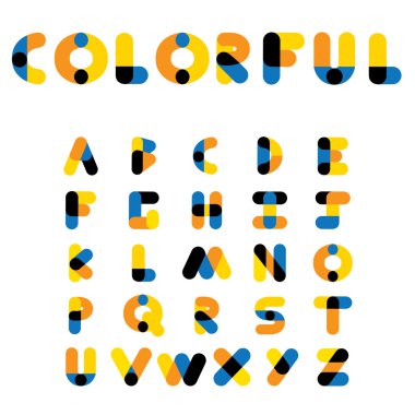 colorful vector alphabets and letters in uppercase.