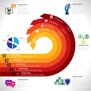 Bankacılık, finans, para & e-ticaret ile ilgili infographics vektör
