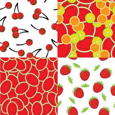 seamless vector background of slices of vibrant orange, watermel