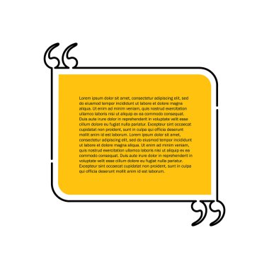 quote text bubble vector graphic design using black line
