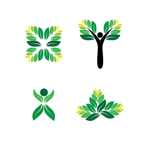 Green people, eco, sustainable development vector logo icon. — Stock Vector