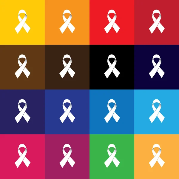 Pink ribbon, breast cancer awareness vector icon square button — Stok Vektör