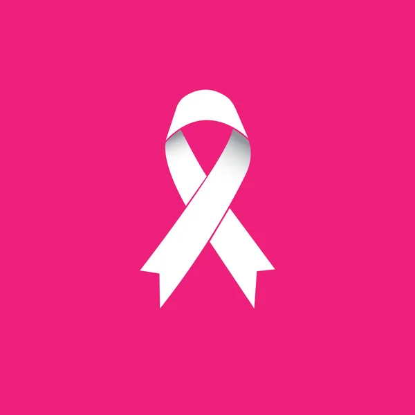 Breast cancer awareness vector ribbon icon isolated on pink back — Stock vektor