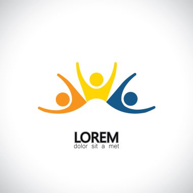 canlı mutlu heyecanlı insanlar arkadaş logo kavramı vektör simge