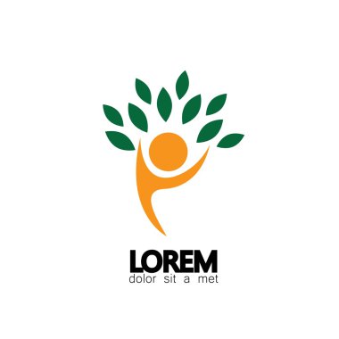 tree person logo vector icon representing eco friendly