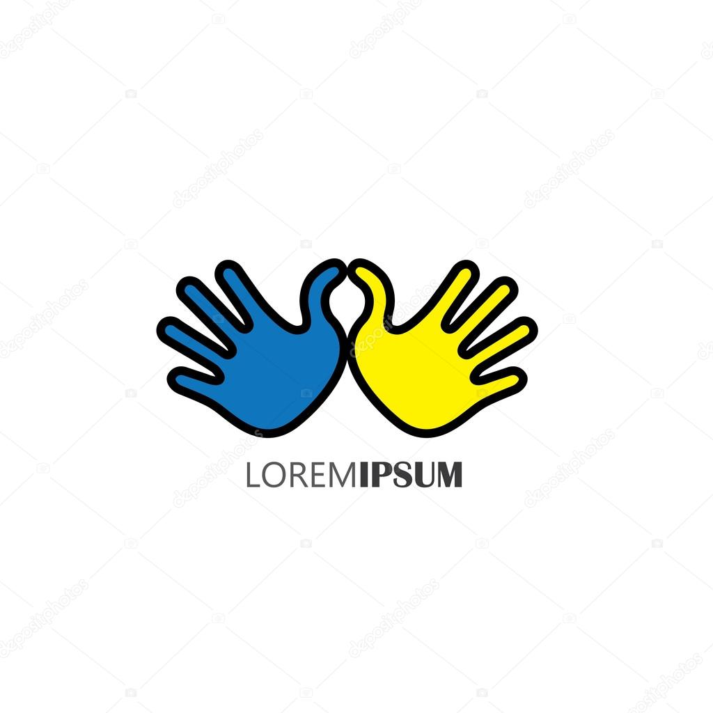 Hands together - concept vector of support, care, love & friendship. This graphic illustration also represents emotional support, commitment, love & care of others, togetherness
