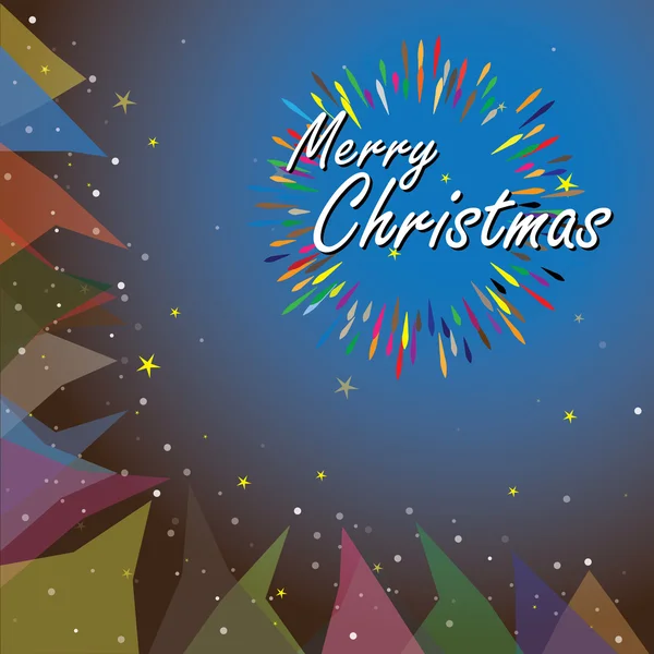 Merry christmas holiday vector illustration on blue background — Stock Vector