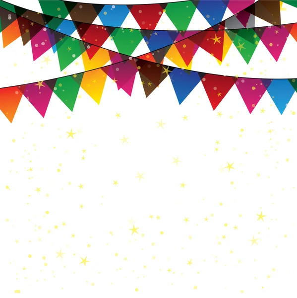Colorful confetti garland or bunting - vector graphic. — Stock Vector
