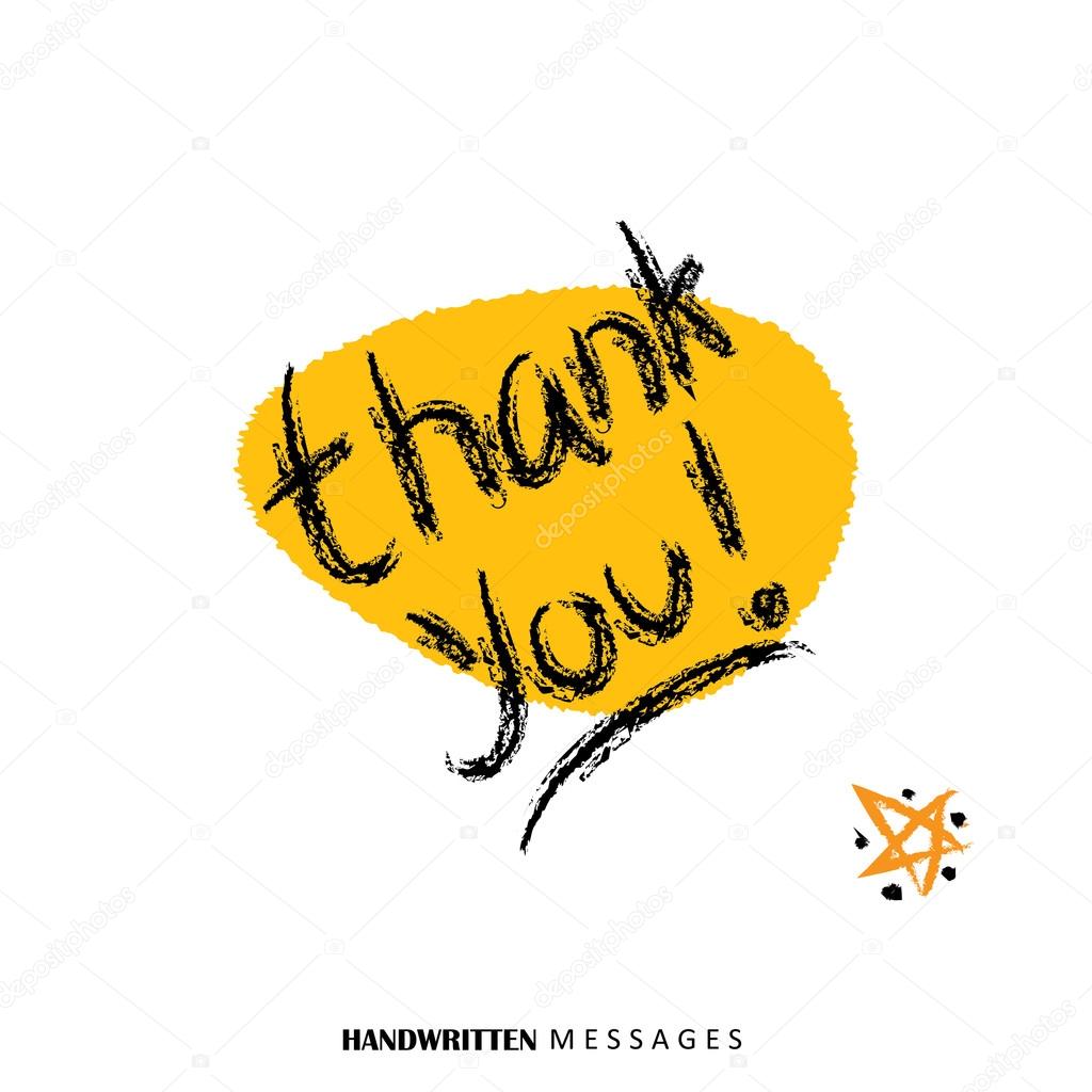 thank you hand written words vector graphic