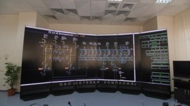 Kontrol odasında ekipman verileri ve operatörlerin olduğu ekran