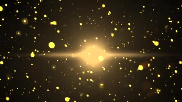 심령술 Shimmering Glittering Golden Particles Luminous Rays Bokeh Seamless 동영상 — 비디오