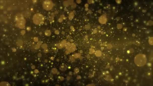 Altın Gibi Parlak Yıldızlı Animasyon Noel Arkaplanı Noel Tatili Için — Stok video