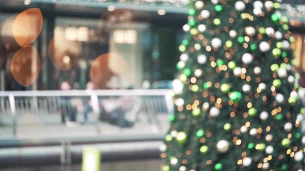 크리스마스 트리의 복장이 배경으로 결함이 불가사의 — 비디오