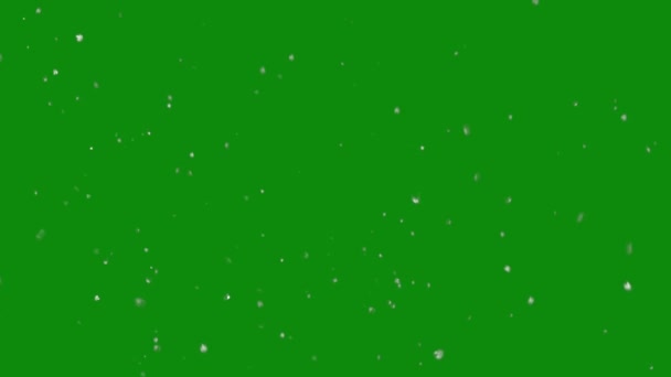 Πτώση Χιονιού Απομονωμένο Στην Πράσινη Οθόνη — Αρχείο Βίντεο