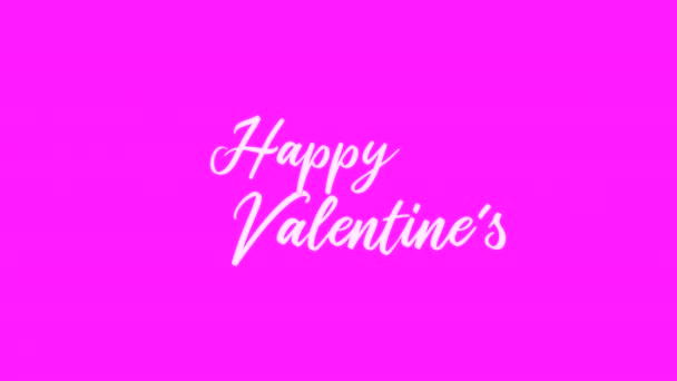 Testo Astratto Bianco Happy Valentines Galleggiante Sfondo Schermo Rosa — Video Stock